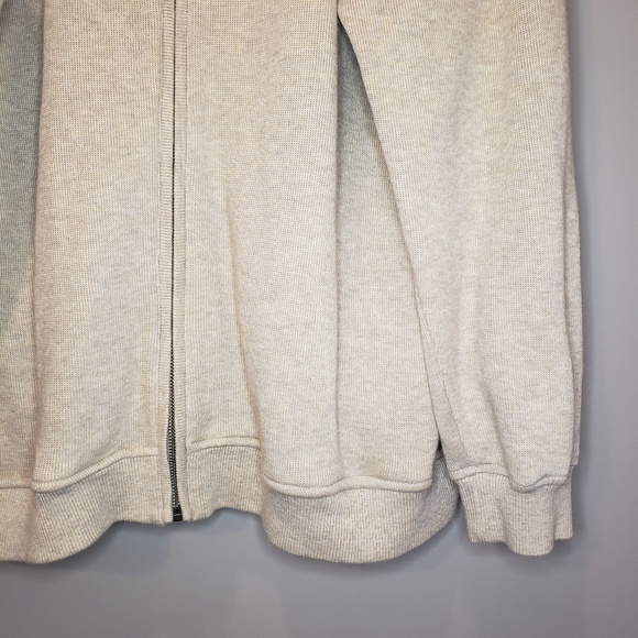 Pendleton Sweater Mens Full Zip 2 Pockets Beige Tan 100% Cotton Collar XL - Picture 6 of 6